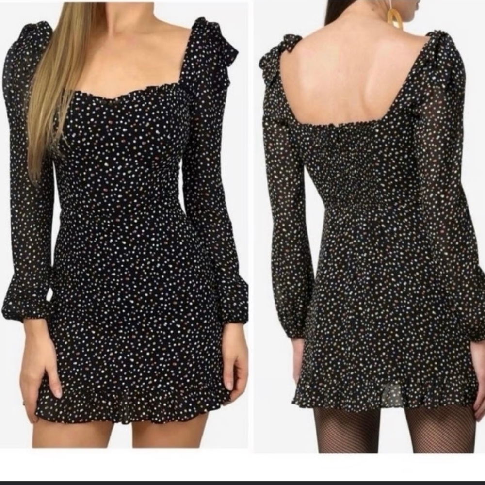 Reformation Elin Confetti Dot Mini Dress